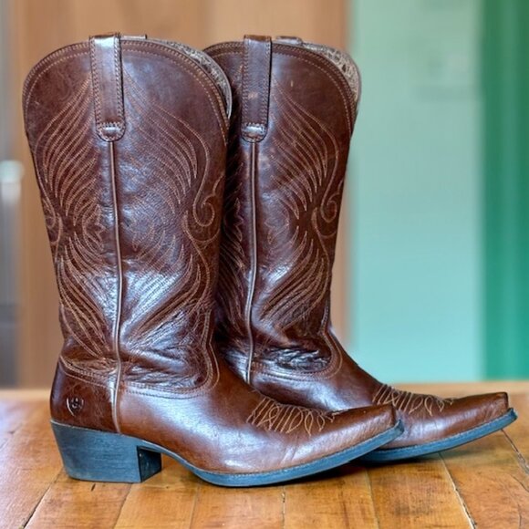 Ariat Women's heritage Leather Cowboy Boots, Size 8.5 - Picture 1 of 4